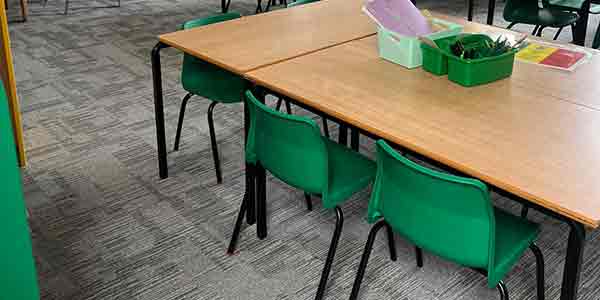 Carpet installation in a school classroom in London