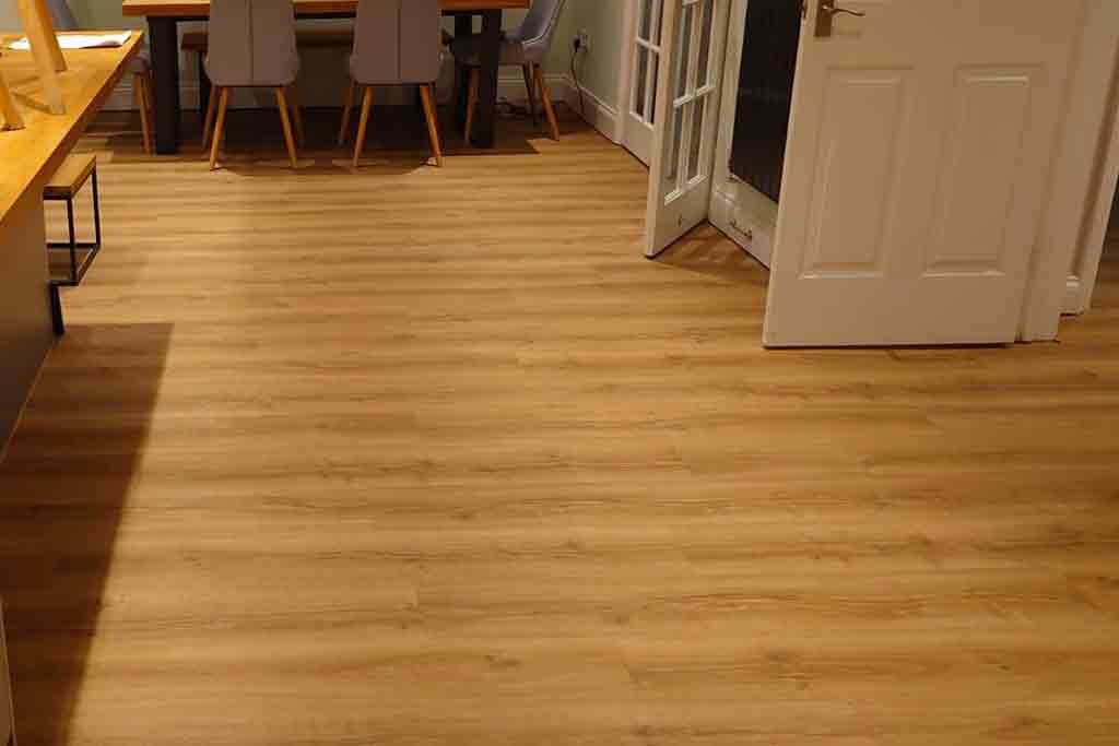 LVT flooring installed in a North London kitchen-diner by Carpet Masters